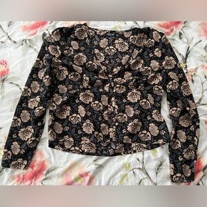 NWOT Nastygal Long Sleeve Floral Blouse